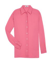 Acne Studios | Pink Shining Silk Shirt | Lyst