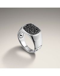 John Hardy | Black Large Signet Ring for Men | Lyst