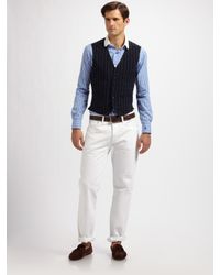 Polo Ralph Lauren | Black Skylark Pinstriped Vest for Men | Lyst