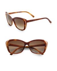 Alexander McQueen | Brown Oversized Cateye Sunglasses | Lyst