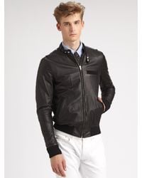 Band of Outsiders | Black Leather Jacket for Men | Lyst