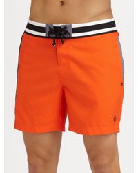 Original Penguin | Orange Volley Swim Trunks/solid for Men | Lyst