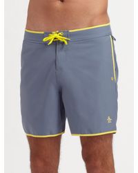 Original Penguin | Gray Volley Swim Shorts/solid for Men | Lyst