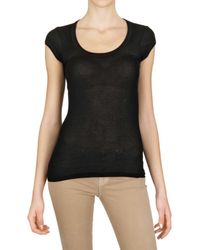 Vanessa Bruno | Black Ribbed Jersey T-shirt | Lyst