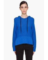 T By Alexander Wang | Blue Hooded Poncho | Lyst
