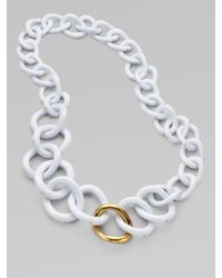 Kara Ross | White Chunky Resin Link Necklace | Lyst