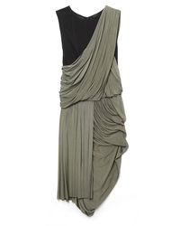 Alexander Wang | Gray Asymmetrical Draped Dress | Lyst