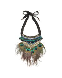 Matthew Williamson | Black Peacock Feather Necklace | Lyst