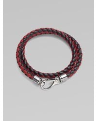 Tod's | Red Leather Bracciale for Men | Lyst