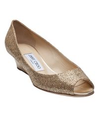 gold wedges jimmy choo