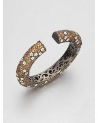 M.c.l Matthew Campbell Laurenza | Metallic Enamel Accented Multicolored Sapphire Bangle Bracelet | Lyst
