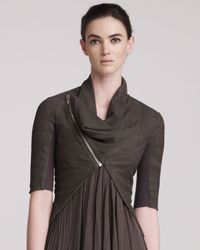 Rick Owens | Brown Cropped Leather Jacket | Lyst