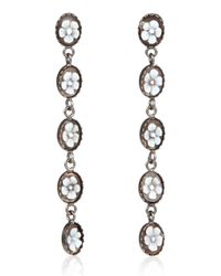 Bisou Bijoux | Black Silver Cameo Earrings | Lyst