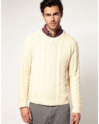 Gant Rugger | Natural Classic Cable-Knit Sweater for Men | Lyst