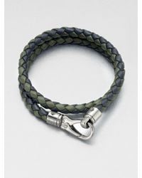Tod's | Metallic Braided Leather Bracelet for Men | Lyst