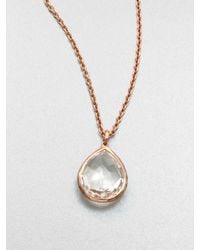 Ippolita | Pink 18k Gold Sterling Silver Clear Quartz Pendant Necklace | Lyst