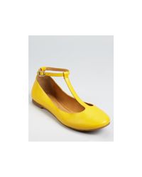 See By Chloé | Yellow Flats Allen T Strap Ballerina | Lyst