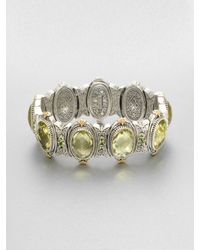 Konstantino | Green Semiprecious Multistone Sterling Silver 18k Gold Bracelet | Lyst