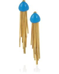 Aurelie Bidermann | Metallic Mendoza 18karat Goldplated Enameled Clip Earrings | Lyst