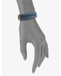 Giles & Brother | Blue Leather Laced Cortina Cuff | Lyst