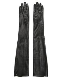 Lanvin | Black Nappa Leather Long Gloves | Lyst