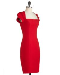 Lyst - ModCloth Sleek It Out Dress in Cherry in Red