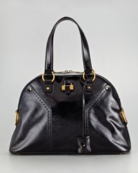 Saint Laurent | Black Patent Leather Muse Bag | Lyst