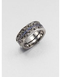 Stephen Webster | Black Rhodium Blue Sapphire Ring for Men | Lyst