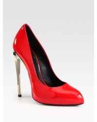 Giuseppe Zanotti | Red Patent Leather And Metal Heel Pumps | Lyst