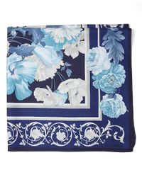 Brooks Brothers | Black Floral Print Silk Chiffon Scarf | Lyst