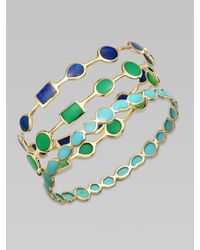 Ippolita | Green 18k Gold Chrysoprase Station Bangle Bracelet | Lyst