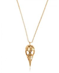 Alexander McQueen | Metallic Bird Skull Brass Necklace for Men | Lyst