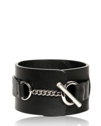 Dior Homme | Black Leather and Metal Detail Small Cuff for Men | Lyst
