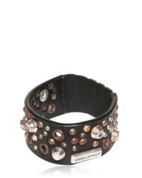 DSquared² | Black Studded Leather Bracelet for Men | Lyst