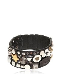 DSquared² | Black 3cm Studded Leather Elasticated Bracelet for Men | Lyst