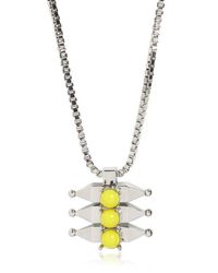 Mawi | White Pyramid and Pearl Pendant Necklace | Lyst