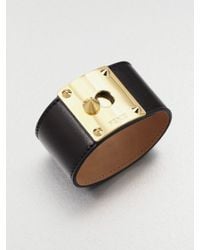 Fendi | Brown Lambskin Leather Cuff Bracelet | Lyst