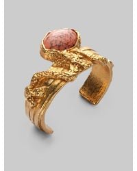 Saint Laurent | Metallic Arty Ovale Cuff Bracelet | Lyst