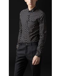 Lyst - Burberry Prorsum Polka Dot Poplin Shirt in Black for Men