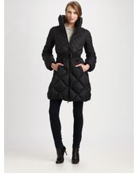 Moncler | Black Belted Quilted Jacket | Lyst