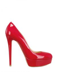 bianca patent leather platform red sole pump
