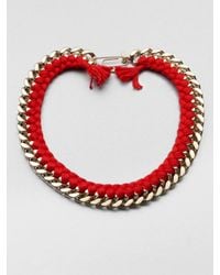 Aurelie Bidermann | Red Do Brasil Thread and Chain Necklace | Lyst
