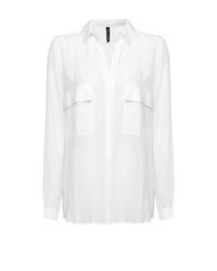 Mango Patched Pockets Silk Shirt in White | Lyst