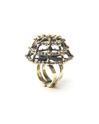 Anndra Neen | Metallic Dotted Net Ring | Lyst