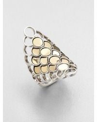 John Hardy | Metallic Sterling Silver 18k Gold Dot Ring | Lyst