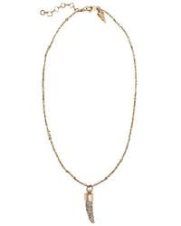 Rebecca Minkoff | Metallic Pave Horn Pendant | Lyst