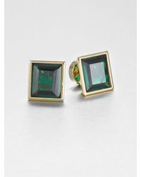 Michael Kors | Green Emerald Cut Square Earrings | Lyst