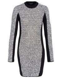 Alexander Wang | Gray Wool Blend and Rubberized Tweed Mini Dress | Lyst