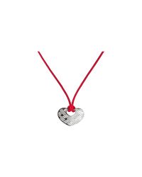 Ferragamo - Metallic Necklace with Heart in Sterling Silver with Red Cord - Lyst