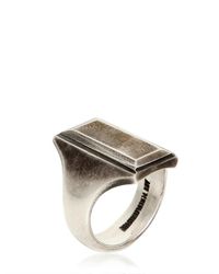 Ann Demeulemeester | Metallic Square Top Silver Ring for Men | Lyst